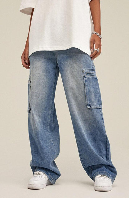 Y2K Washed Baggy Cargo Jeans