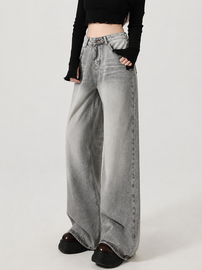 Y2K Washed Wide Leg Jeans