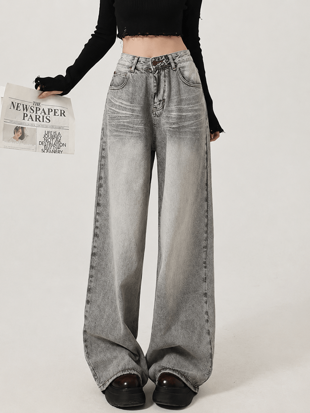 Y2K Washed Wide Leg Jeans