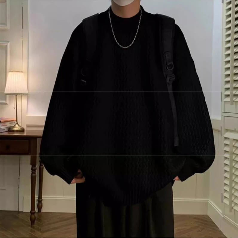 Y2K Wavy Knit Sweater