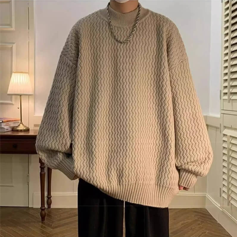 Y2K Wavy Knit Sweater