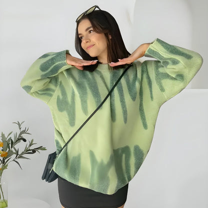 Y2K Wavy Line Knitted Sweater
