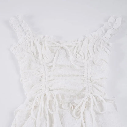 Y2K White Lace Mini Dress