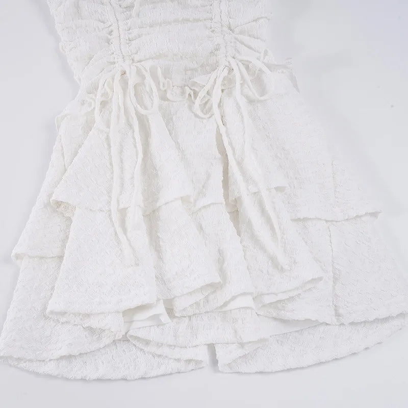 Y2K White Lace Mini Dress
