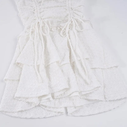 Y2K White Lace Mini Dress