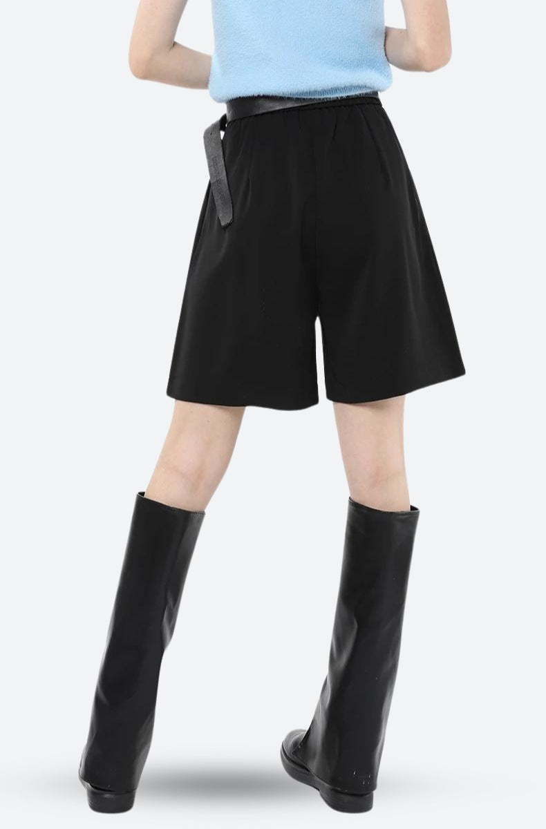 Y2K Wide Leg Pleated Shorts