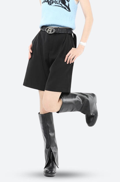 Y2K Wide Leg Pleated Shorts