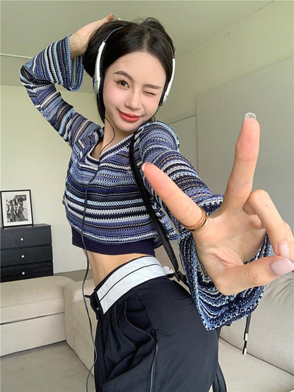 Y2K Wide Neck Crop Sweater
