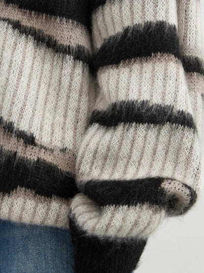 Y2K Zebra Knitted Sweater
