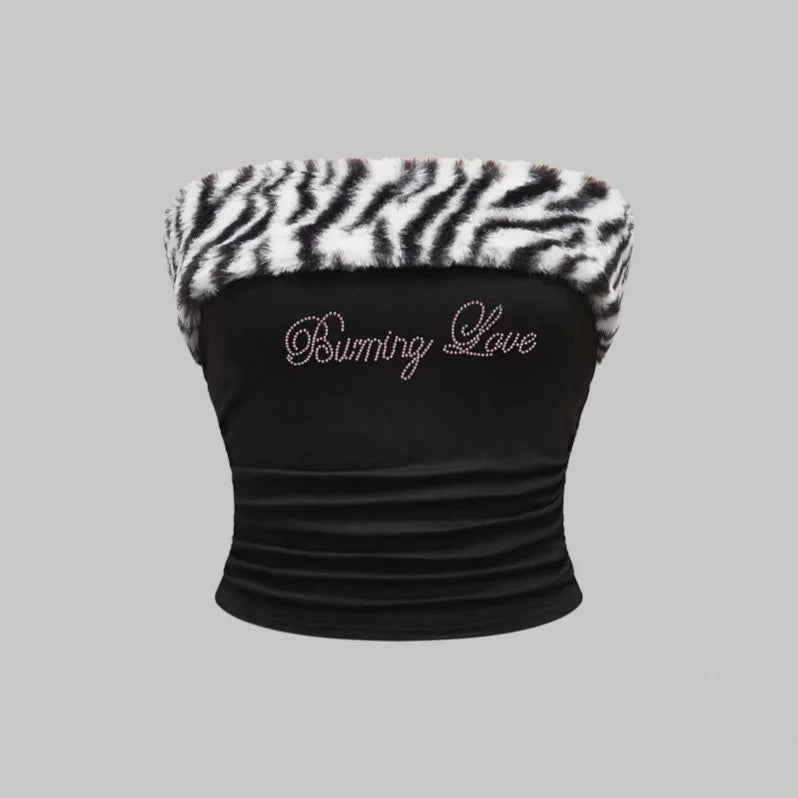 Y2K Zebra Tube Top