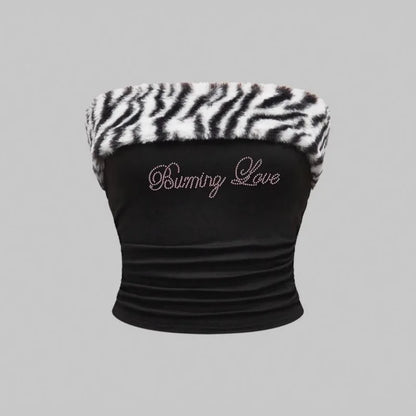 Y2K Zebra Tube Top