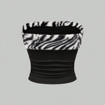 Y2K Zebra Tube Top