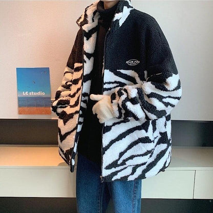 Y2K Zebra Zip-Up Jacket