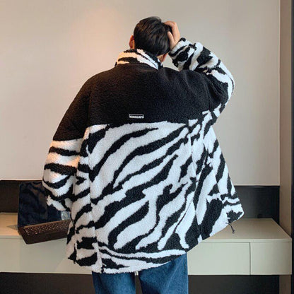 Y2K Zebra Zip-Up Jacket