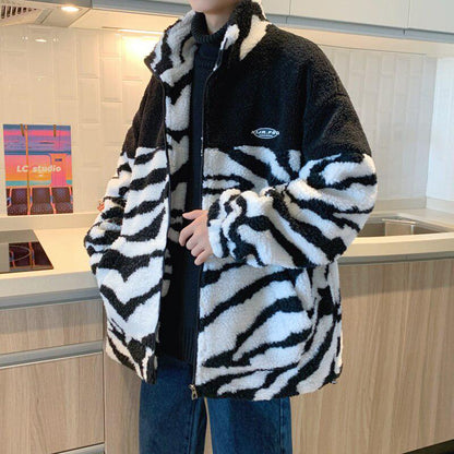 Y2K Zebra Zip-Up Jacket