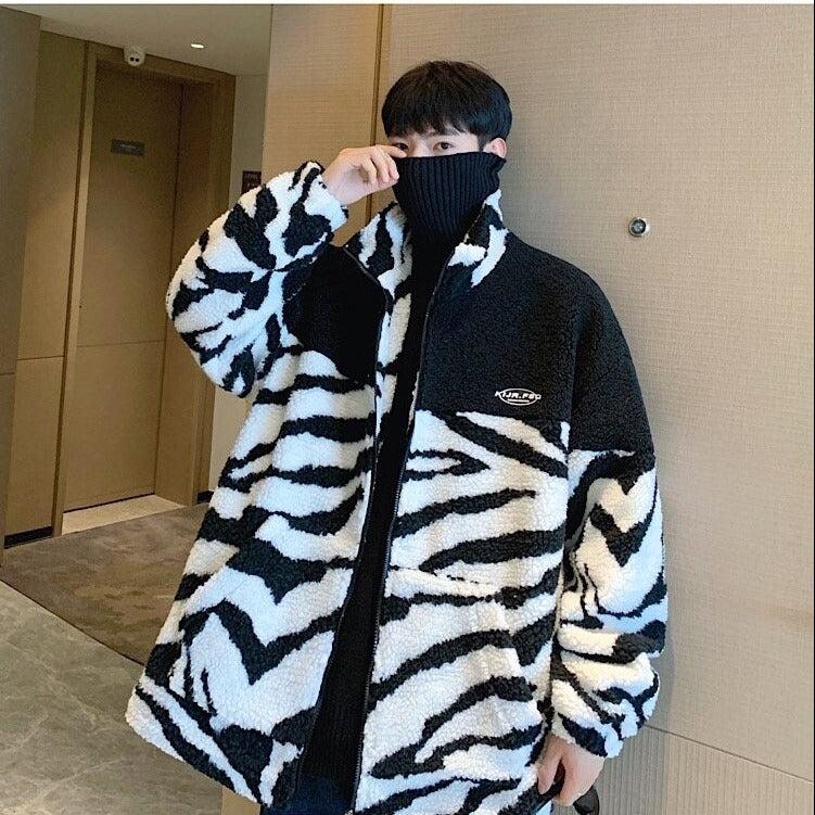 Y2K Zebra Zip-Up Jacket