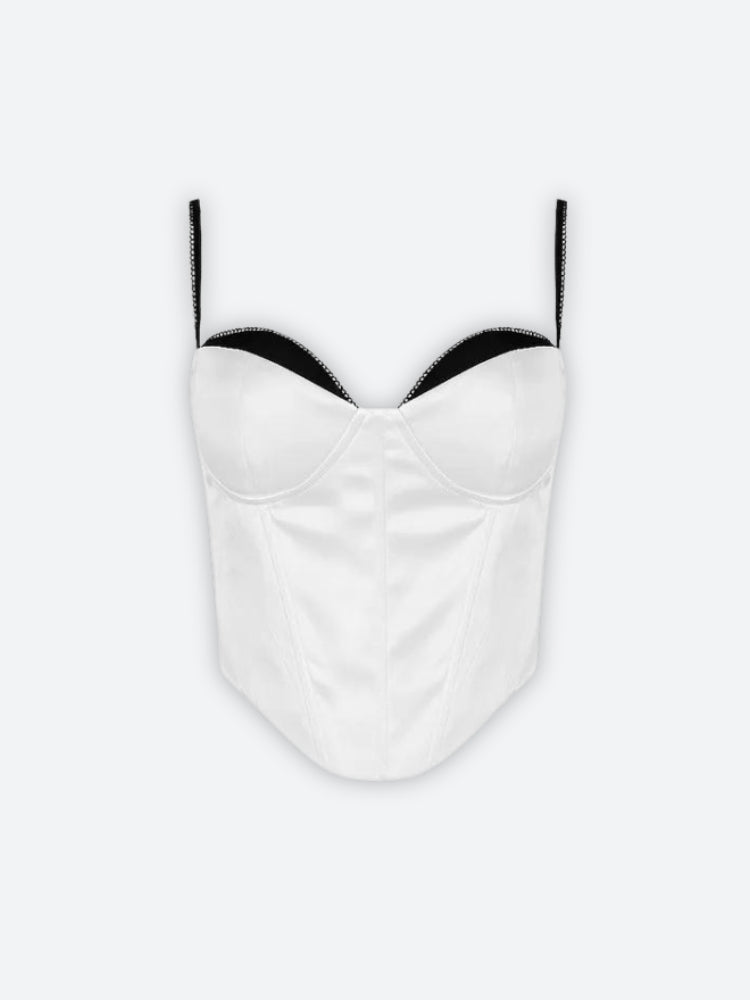 Y2K Zip-Up Layered Corset Top