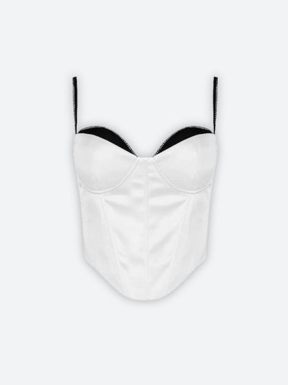Y2K Zip-Up Layered Corset Top