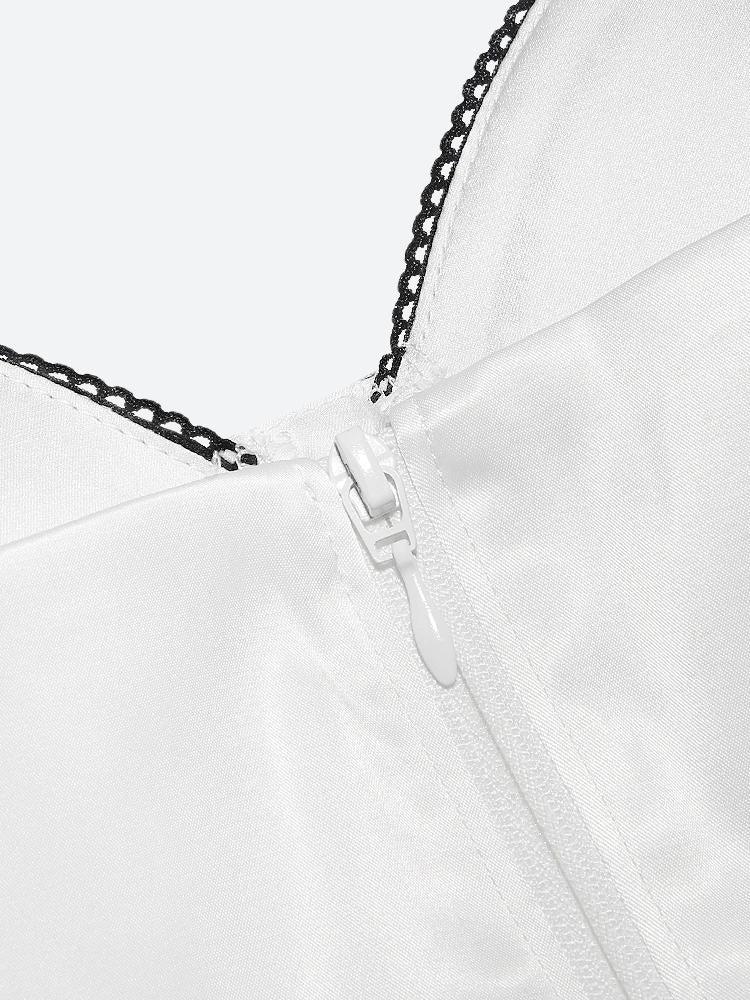 Y2K Zip-Up Layered Corset Top