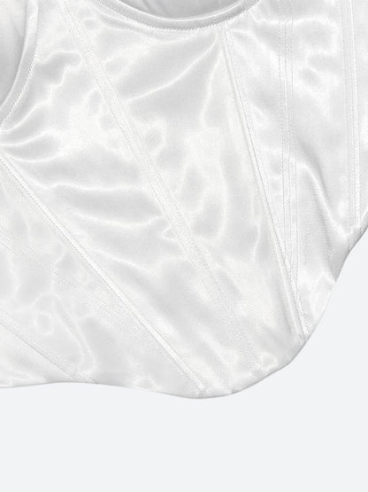 Y2K Zip-Up Layered Corset Top