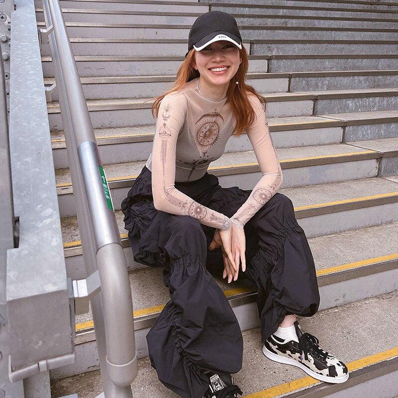 Y2K Zodiac Mesh Top
