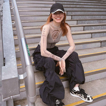 Y2K Zodiac Mesh Top