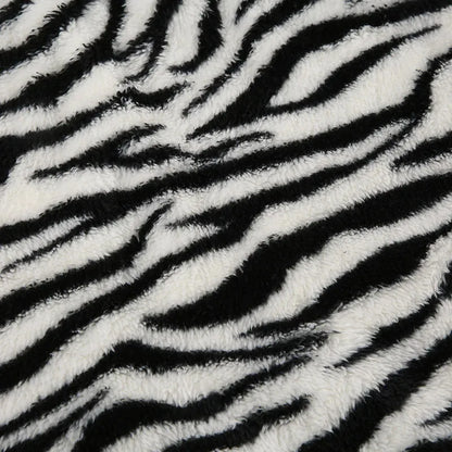 Zebra Print Fluffy Mini Skirt