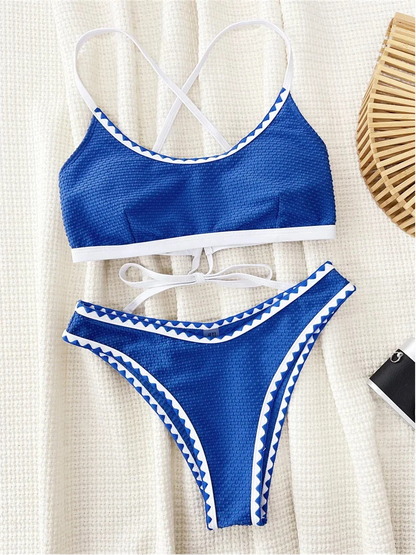 Zigzag Trim Bikini Set