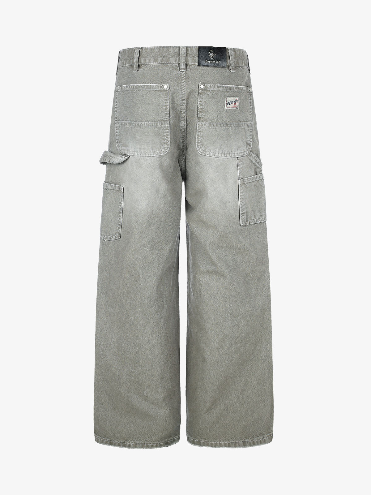 Plaid Patchwork Workwear Jeans