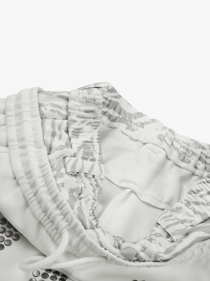 Double-Waist "YOU" Graphic Sweatpants; White / S, White / M, White / L, White / XL