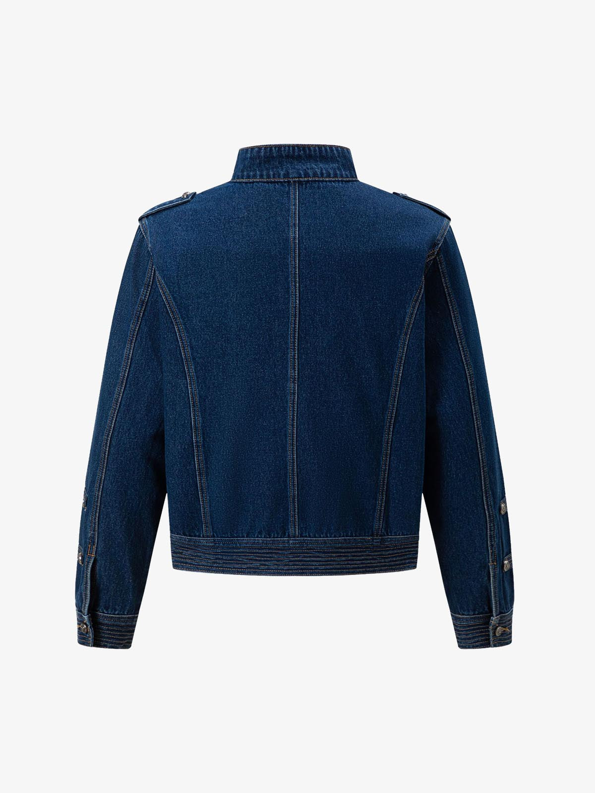 Structured Napoleonic Denim Jacket; Dark Blue / M, Dark Blue / L, Dark Blue / XL, Dark Blue / 2XL