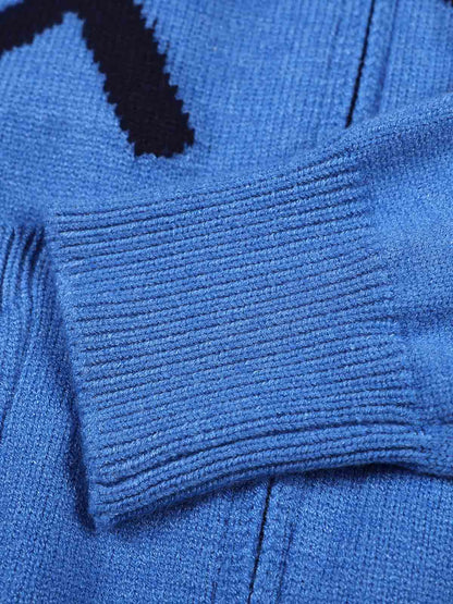 Stick Figure Jacquard Cardigan