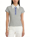 Contrast Collar Fitted Polo Tee