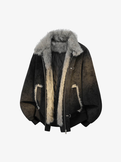 Faux-Fur Collar Padded Jacket; Black / M, Black / L, Black / XL, Black / 2XL