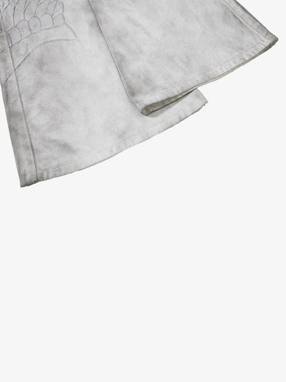 Heavy-duty Waxed Flared Jeans; White / S, White / M, White / L, White / XL, White / 2XL