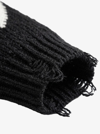 Salt Bones Skull Graphic Knit Sweater; Basic Black / S, Basic Black / M, Basic Black / L, Basic Black / XL, Basic Black / 2XL