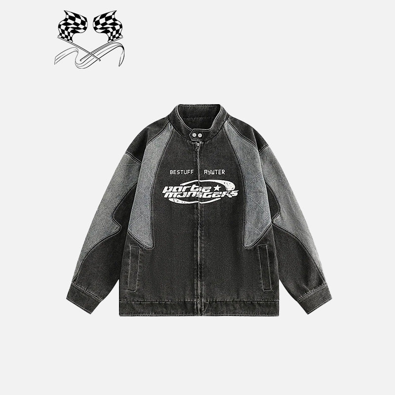 Racing Motorcycle Denim Jacket