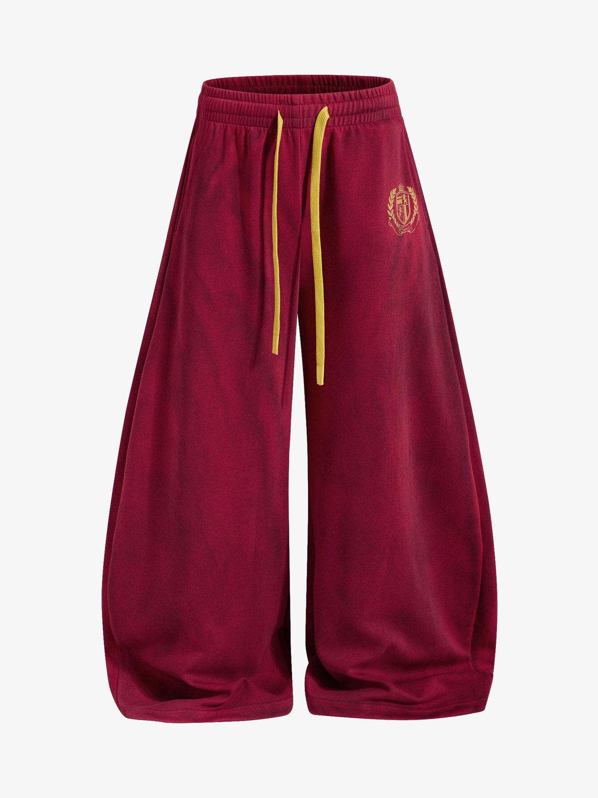 Crest Graphic Wide-Leg Sweatpants; Red / S, Red / M, Red / L, Red / XL
