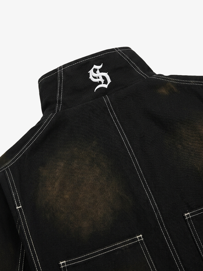 Spray-Washed Multi-Zip Jacket; Black / M, Black / L, Black / XL, Black / 2XL