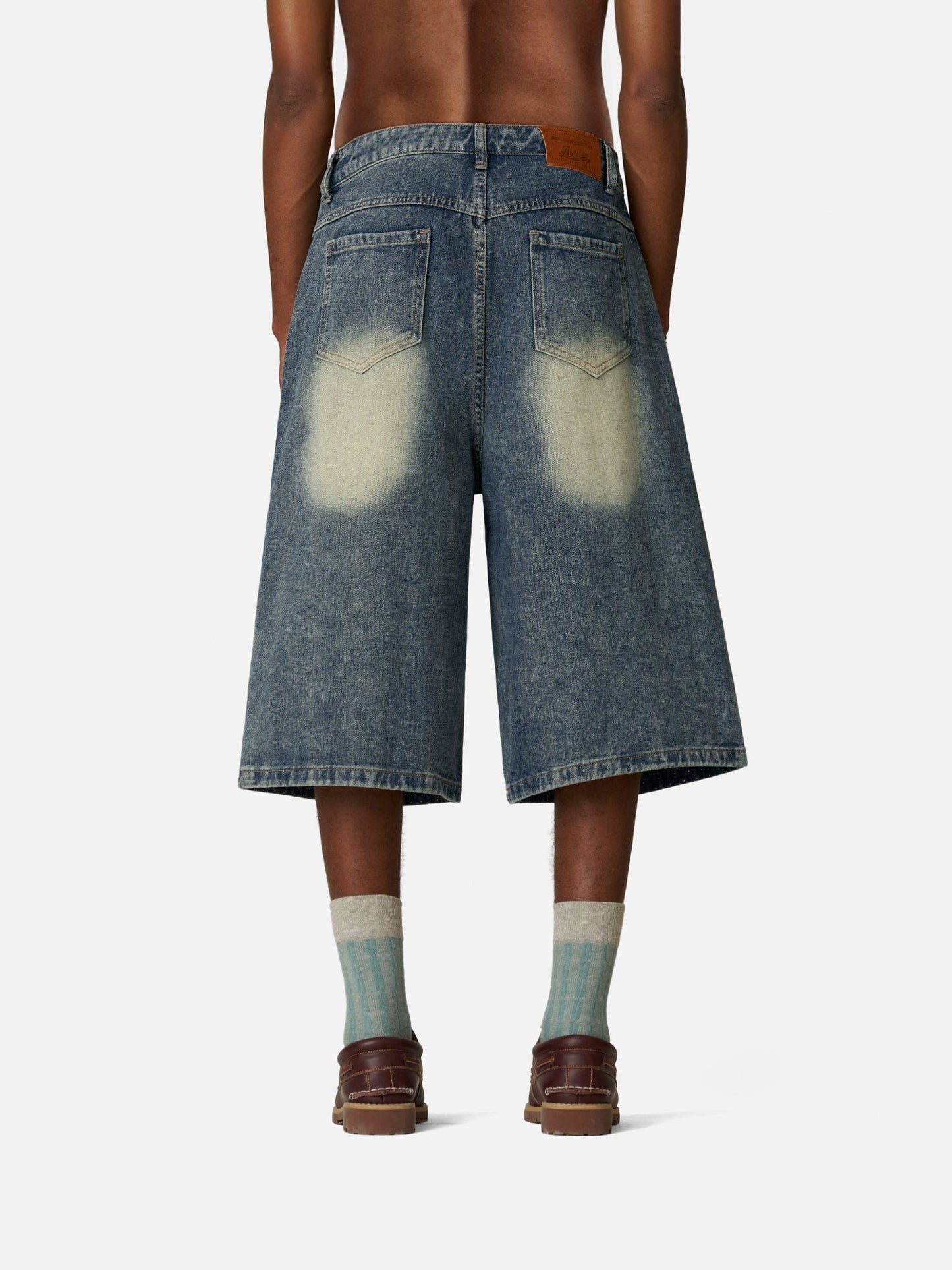 Pearl Embellished Baggy Longline Jorts