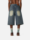 Pearl Embellished Baggy Longline Jorts