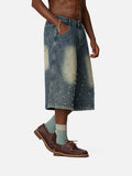 Pearl Embellished Baggy Longline Jorts