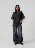 Futuristic Robot Print Oversized T-Shirt