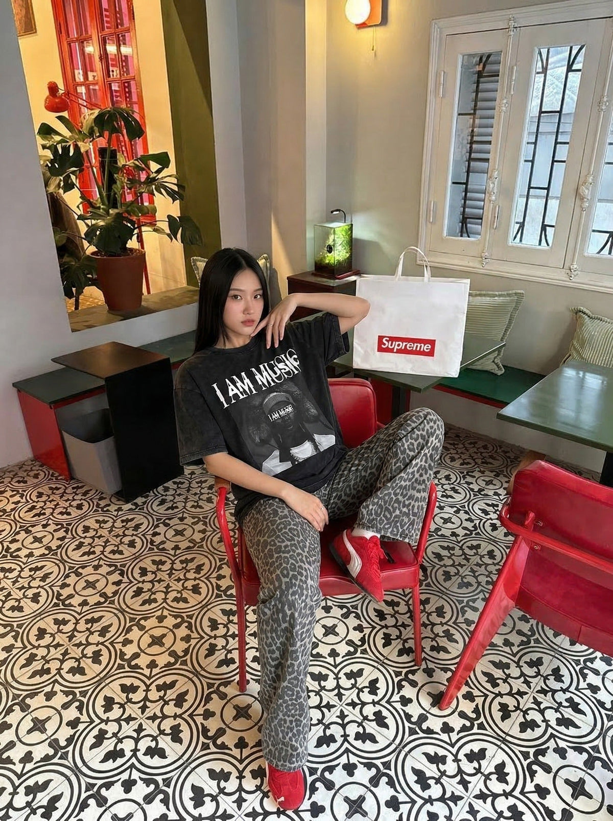 I AM MUSIC Graphic Oversized T-Shirt