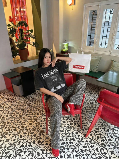 I AM MUSIC Graphic Oversized T-Shirt