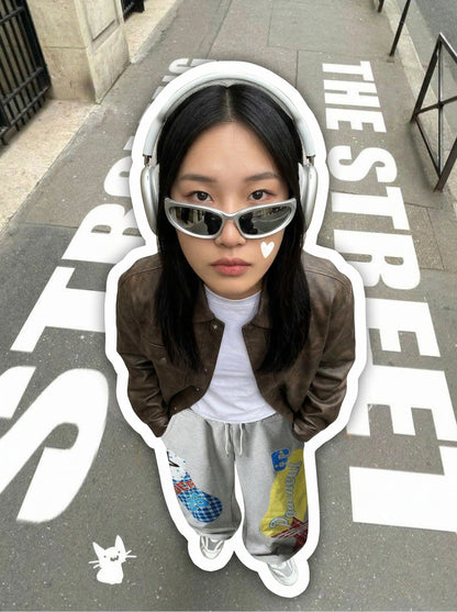 Baggy Grey Patchwork Sweatpants