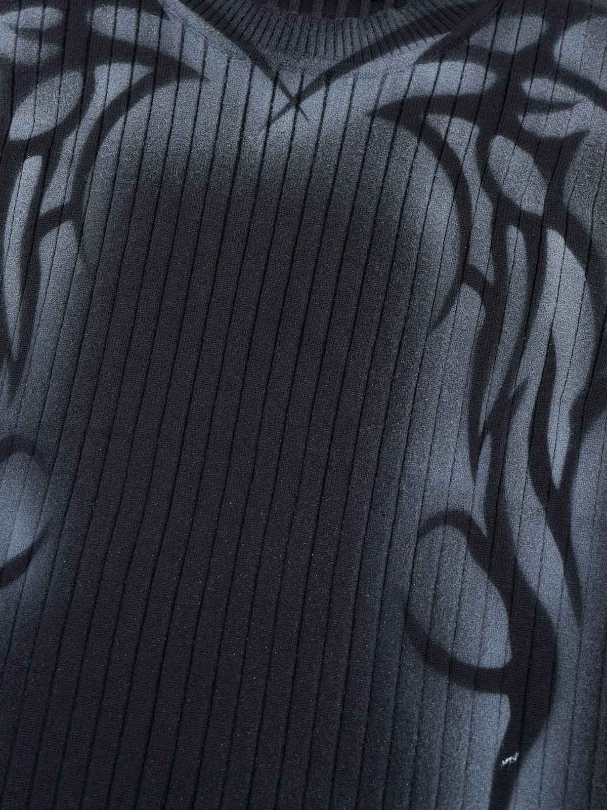 Thorn Graphic Dark Knit Top; Black / M, Black / L, Black / XL