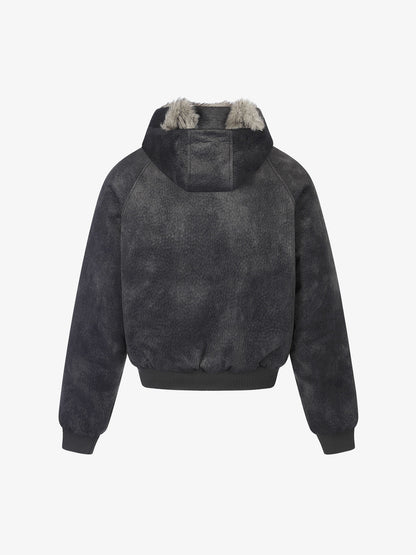 Side-Studded Hooded Padded Coat
