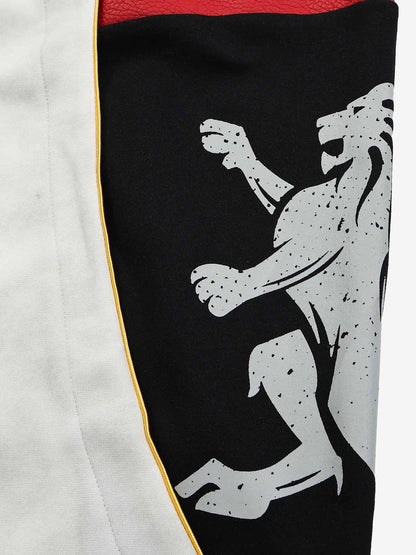 Lion Patchwork Distressed Dirty-Wash Sweatpants; Flower Ash / S, Flower Ash / M, Flower Ash / L, Flower Ash / XL