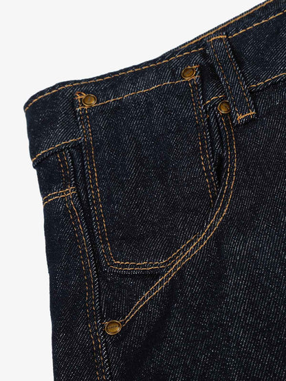 Raw Denim Straight-Leg Jeans; Blue / S, Blue / M, Blue / L, Blue / XL, Blue / 2XL